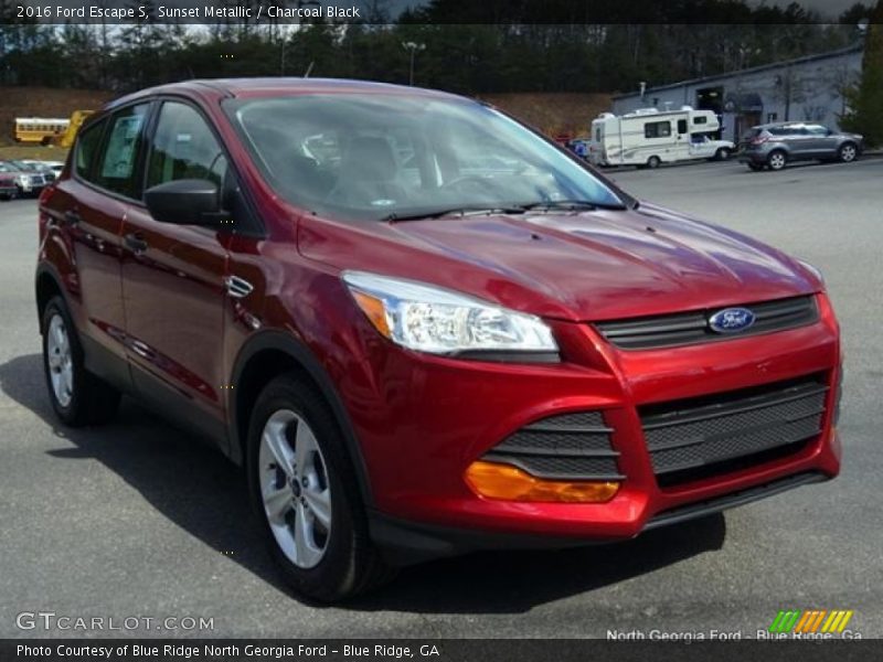 Sunset Metallic / Charcoal Black 2016 Ford Escape S