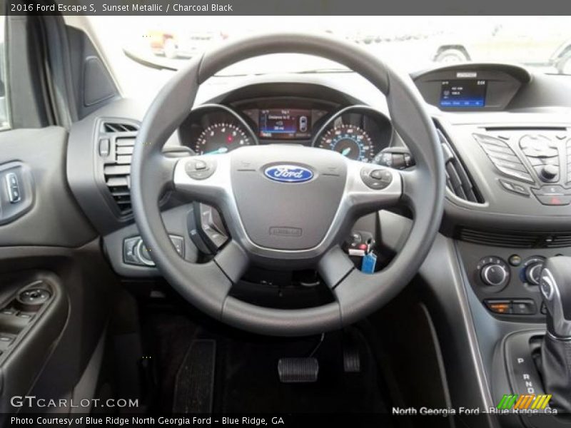 Sunset Metallic / Charcoal Black 2016 Ford Escape S