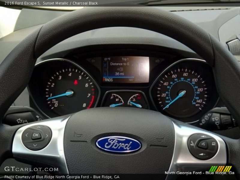 Sunset Metallic / Charcoal Black 2016 Ford Escape S