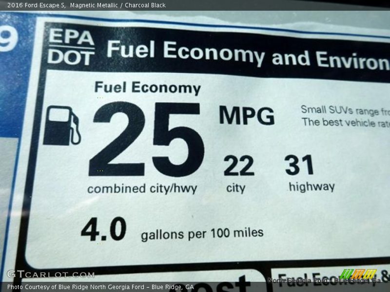 Magnetic Metallic / Charcoal Black 2016 Ford Escape S