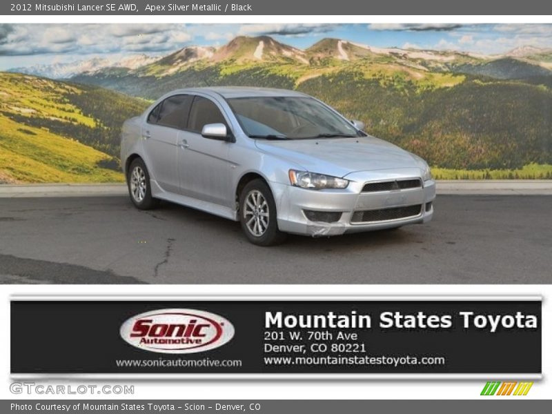 Apex Silver Metallic / Black 2012 Mitsubishi Lancer SE AWD