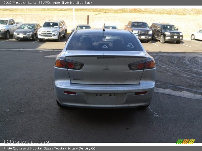 Apex Silver Metallic / Black 2012 Mitsubishi Lancer SE AWD