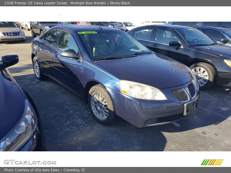 Midnight Blue Metallic / Ebony Black 2008 Pontiac G6 Value Leader Sedan