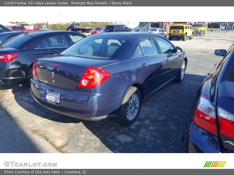 Midnight Blue Metallic / Ebony Black 2008 Pontiac G6 Value Leader Sedan