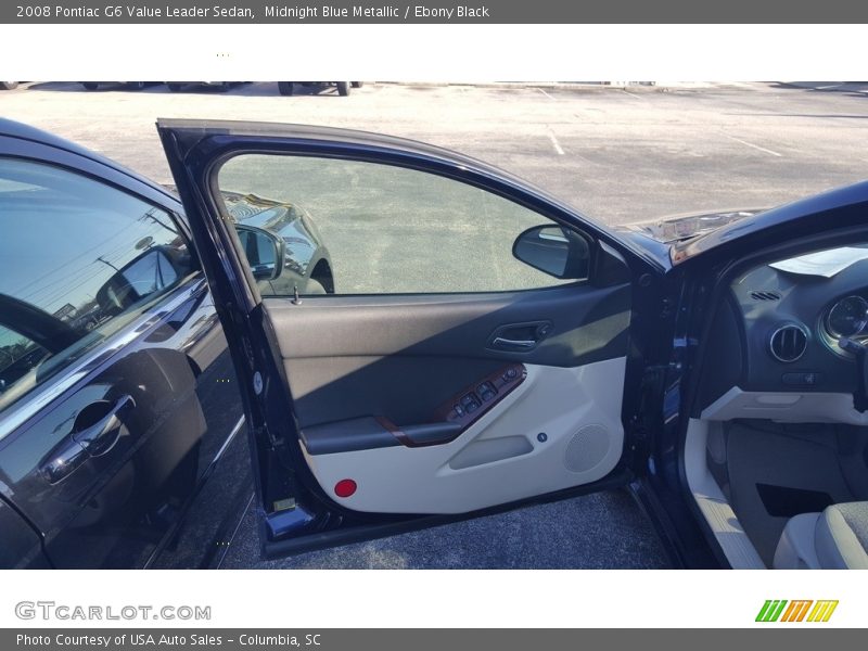 Midnight Blue Metallic / Ebony Black 2008 Pontiac G6 Value Leader Sedan
