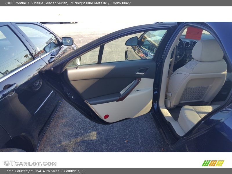 Midnight Blue Metallic / Ebony Black 2008 Pontiac G6 Value Leader Sedan