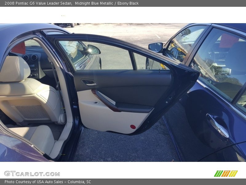 Midnight Blue Metallic / Ebony Black 2008 Pontiac G6 Value Leader Sedan