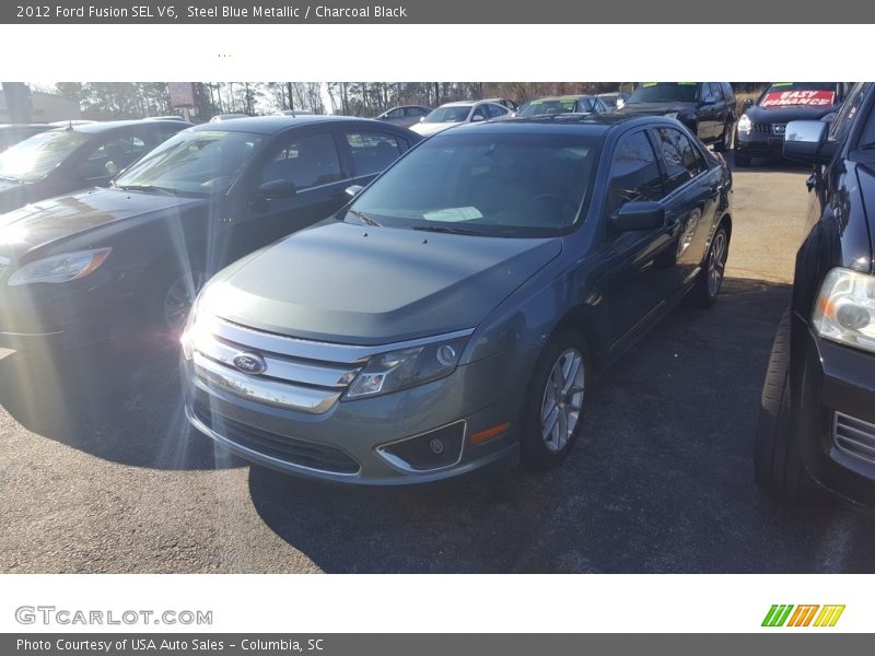 Steel Blue Metallic / Charcoal Black 2012 Ford Fusion SEL V6