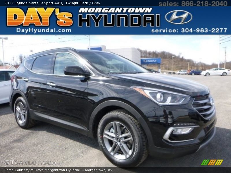 Twilight Black / Gray 2017 Hyundai Santa Fe Sport AWD