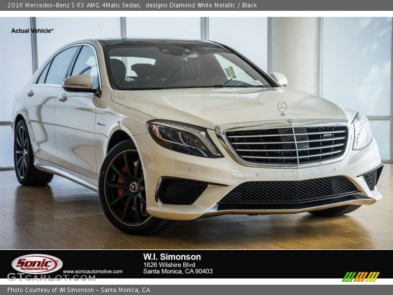 designo Diamond White Metallic / Black 2016 Mercedes-Benz S 63 AMG 4Matic Sedan