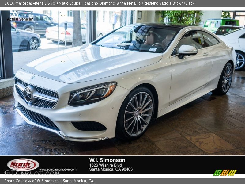 designo Diamond White Metallic / designo Saddle Brown/Black 2016 Mercedes-Benz S 550 4Matic Coupe