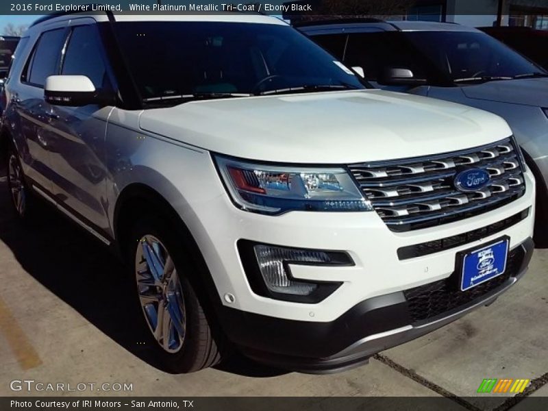 White Platinum Metallic Tri-Coat / Ebony Black 2016 Ford Explorer Limited