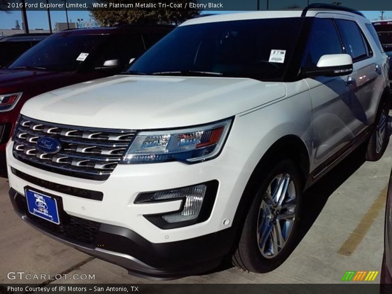 White Platinum Metallic Tri-Coat / Ebony Black 2016 Ford Explorer Limited