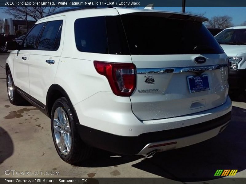 White Platinum Metallic Tri-Coat / Ebony Black 2016 Ford Explorer Limited