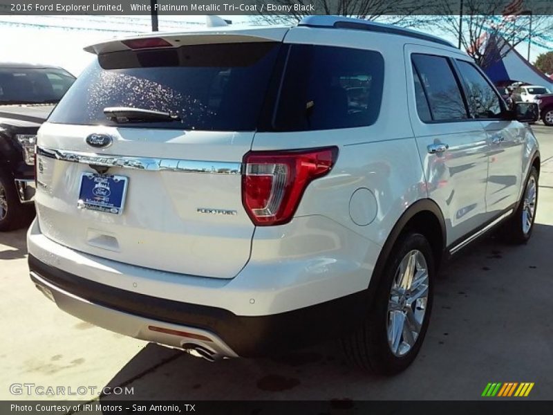 White Platinum Metallic Tri-Coat / Ebony Black 2016 Ford Explorer Limited