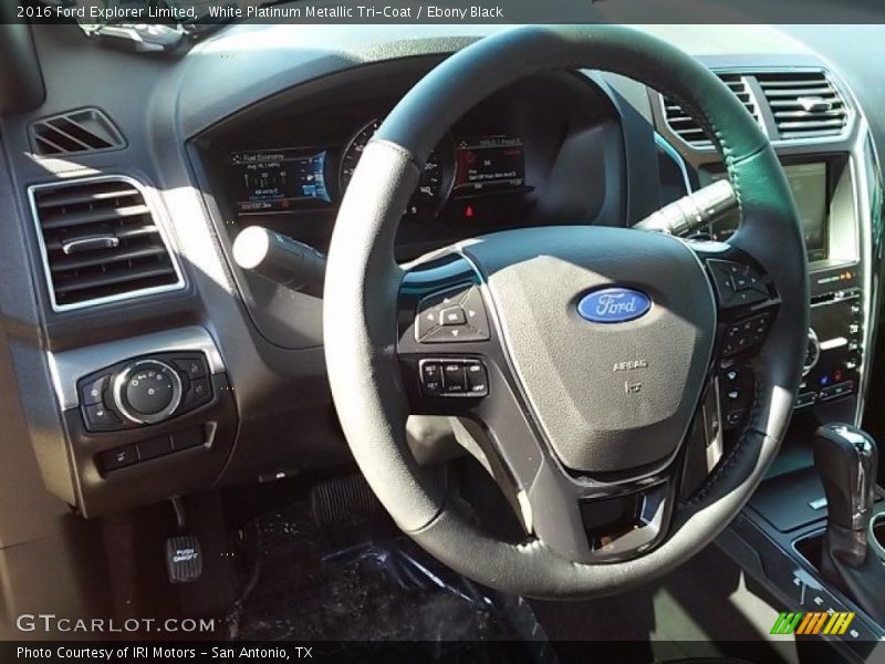 White Platinum Metallic Tri-Coat / Ebony Black 2016 Ford Explorer Limited