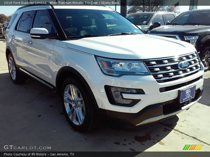 White Platinum Metallic Tri-Coat / Ebony Black 2016 Ford Explorer Limited