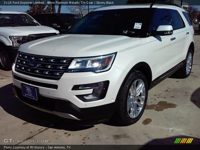 White Platinum Metallic Tri-Coat / Ebony Black 2016 Ford Explorer Limited