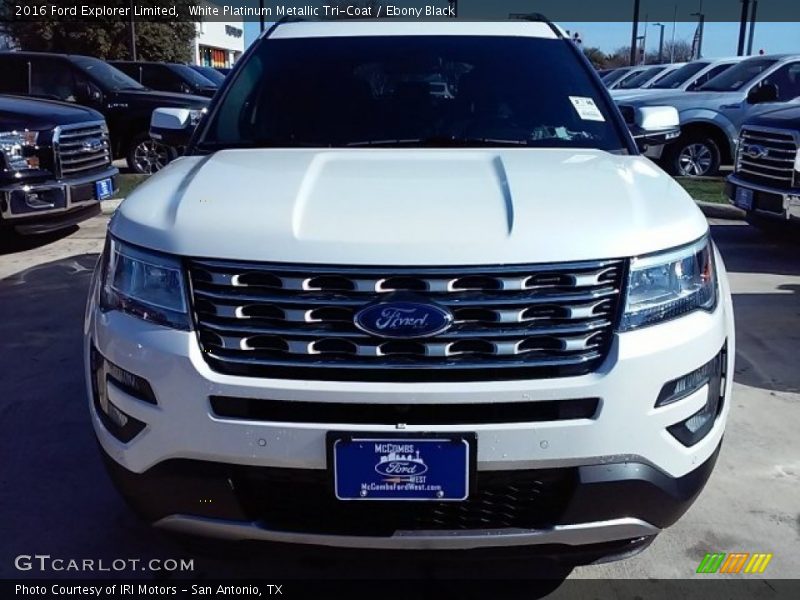 White Platinum Metallic Tri-Coat / Ebony Black 2016 Ford Explorer Limited