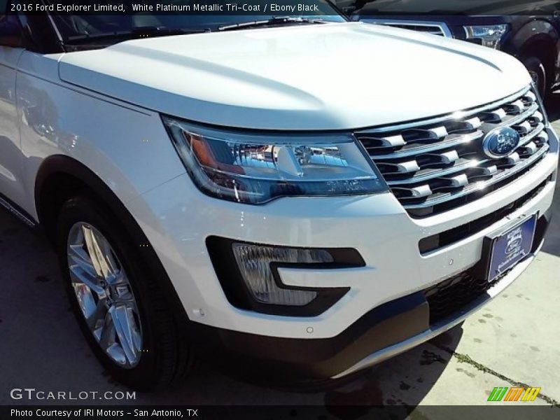 White Platinum Metallic Tri-Coat / Ebony Black 2016 Ford Explorer Limited