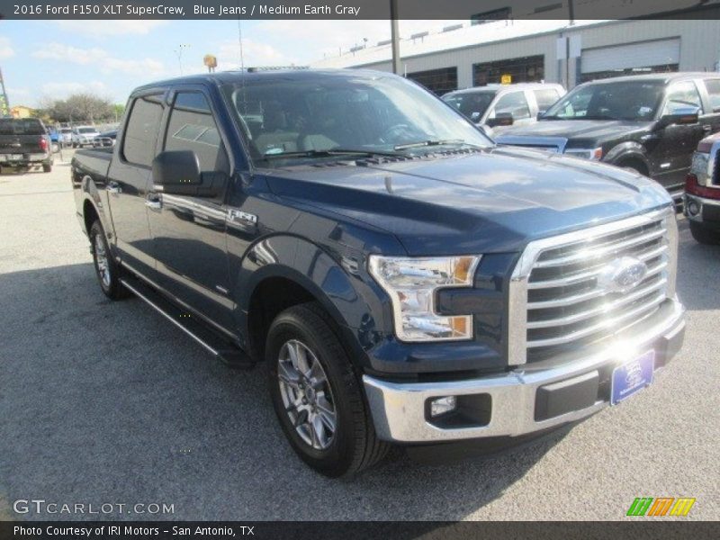 Blue Jeans / Medium Earth Gray 2016 Ford F150 XLT SuperCrew