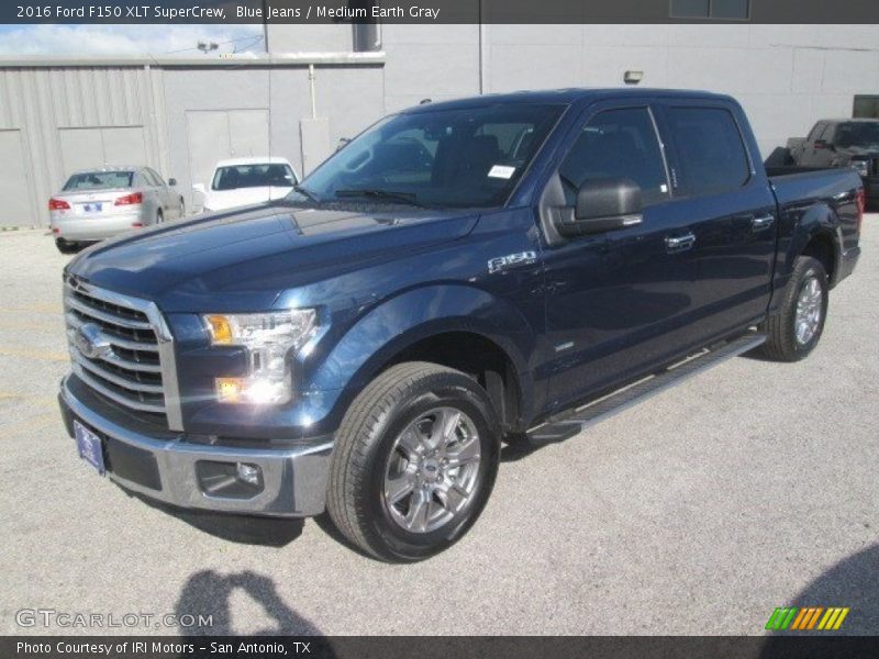 Blue Jeans / Medium Earth Gray 2016 Ford F150 XLT SuperCrew