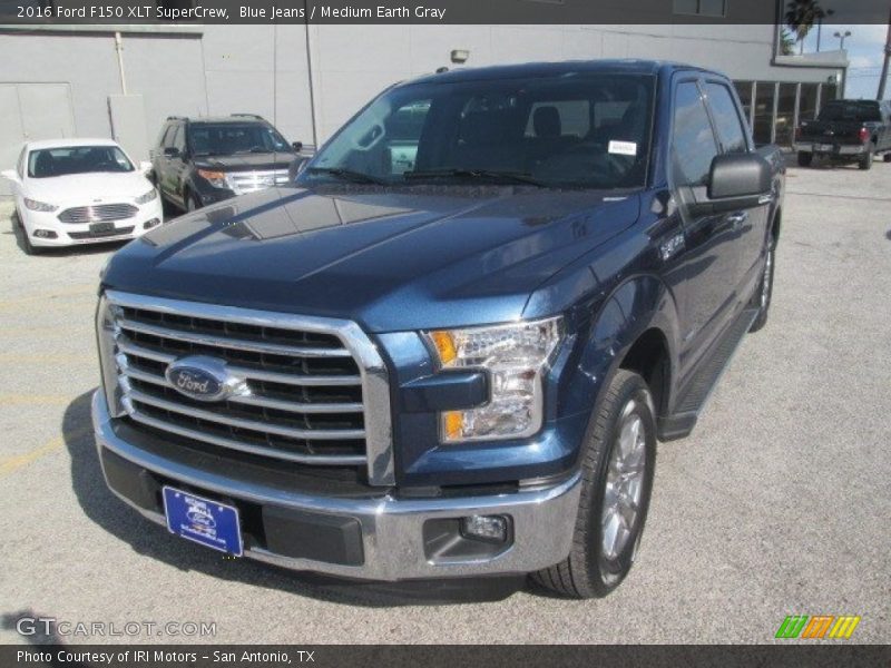 Blue Jeans / Medium Earth Gray 2016 Ford F150 XLT SuperCrew