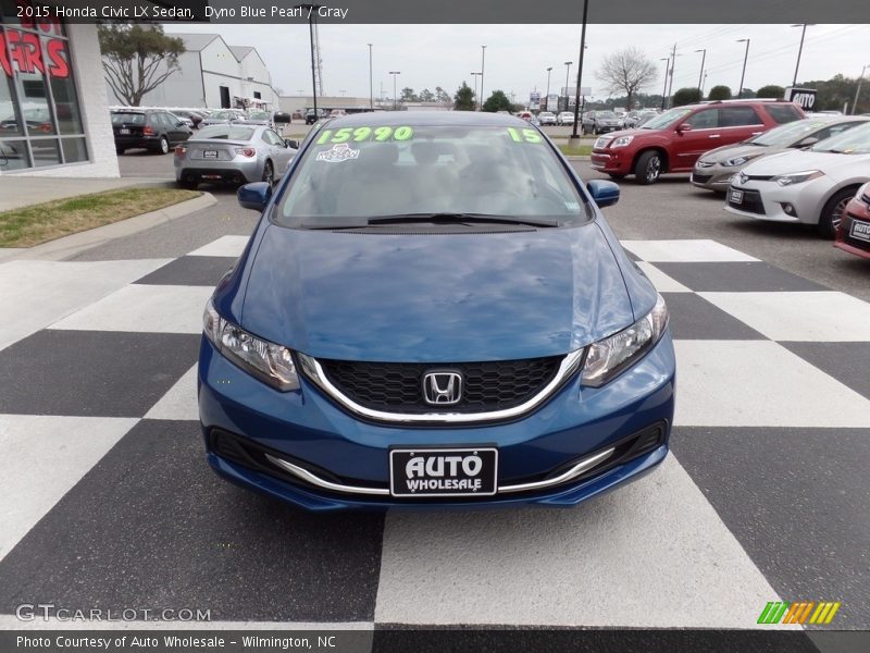 Dyno Blue Pearl / Gray 2015 Honda Civic LX Sedan