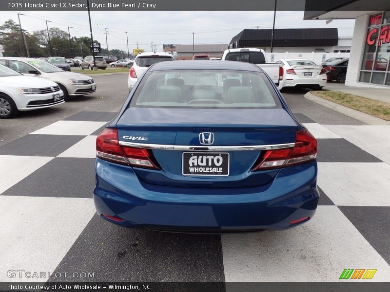 Dyno Blue Pearl / Gray 2015 Honda Civic LX Sedan