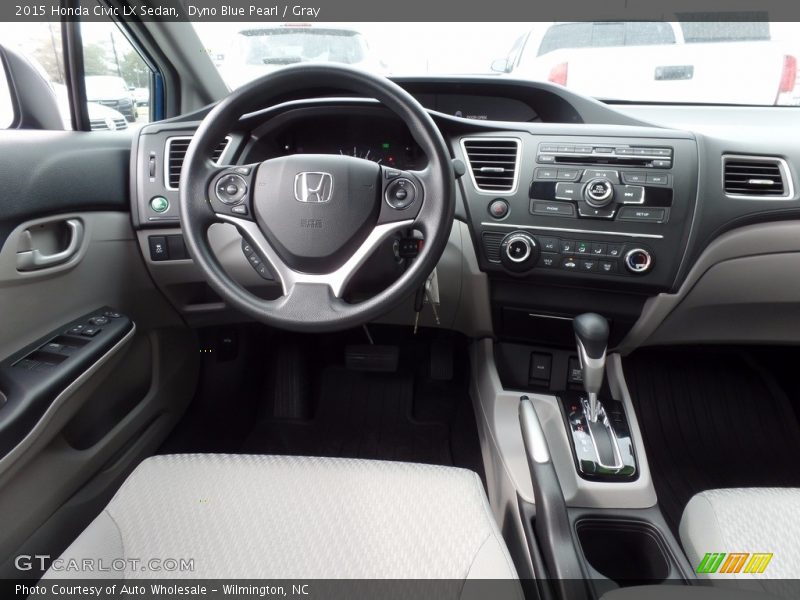 Dyno Blue Pearl / Gray 2015 Honda Civic LX Sedan