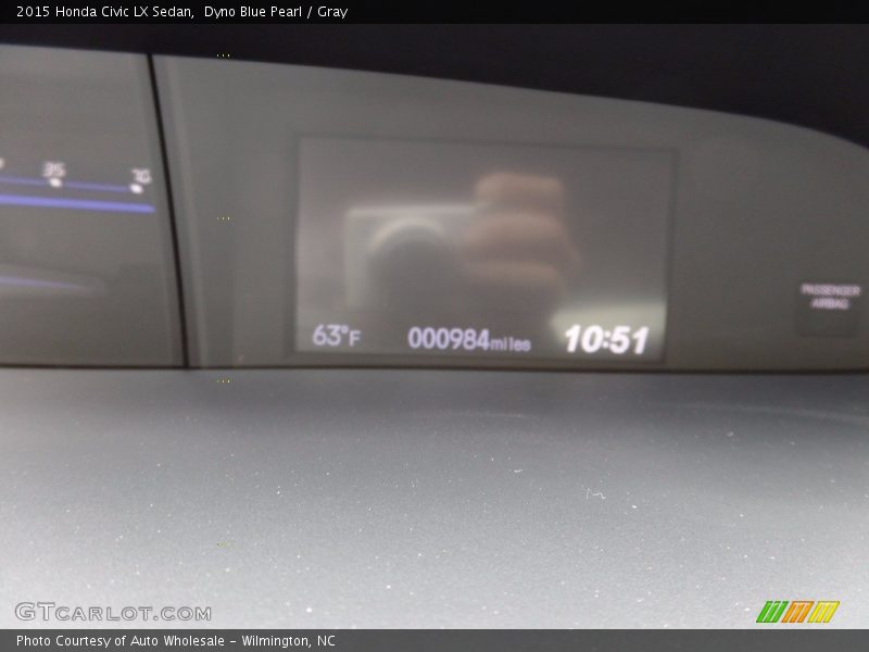 Dyno Blue Pearl / Gray 2015 Honda Civic LX Sedan