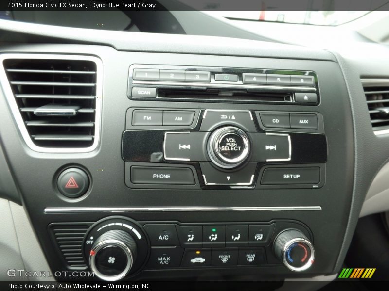 Dyno Blue Pearl / Gray 2015 Honda Civic LX Sedan