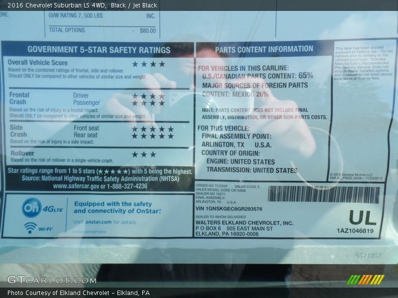 Black / Jet Black 2016 Chevrolet Suburban LS 4WD
