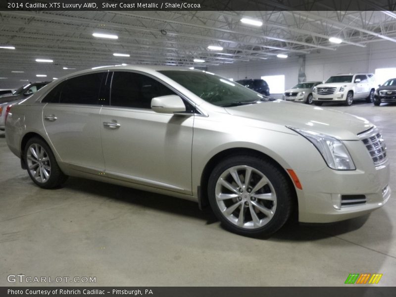 Silver Coast Metallic / Shale/Cocoa 2014 Cadillac XTS Luxury AWD