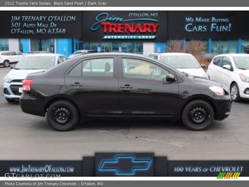 Black Sand Pearl / Dark Gray 2012 Toyota Yaris Sedan