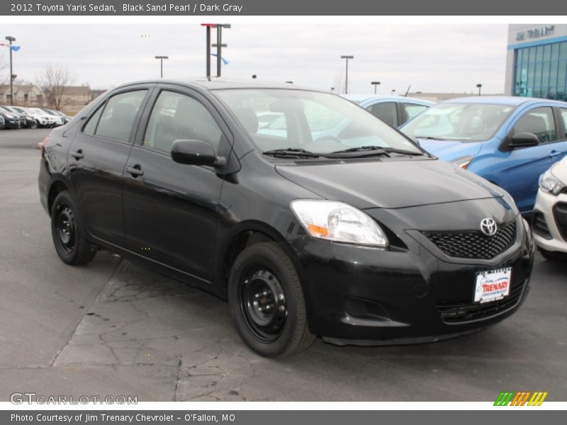 Black Sand Pearl / Dark Gray 2012 Toyota Yaris Sedan