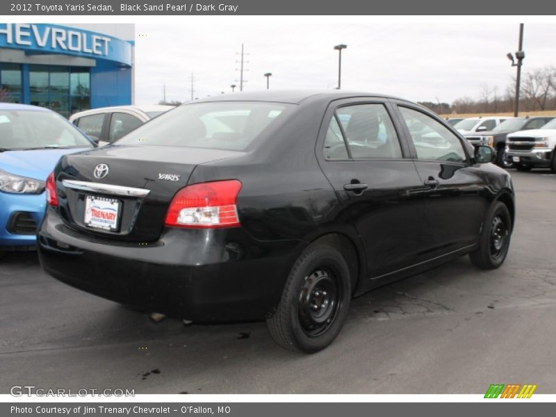 Black Sand Pearl / Dark Gray 2012 Toyota Yaris Sedan
