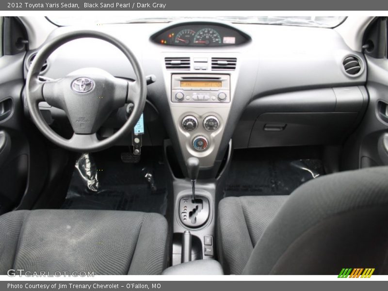 Black Sand Pearl / Dark Gray 2012 Toyota Yaris Sedan