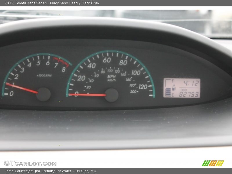 Black Sand Pearl / Dark Gray 2012 Toyota Yaris Sedan