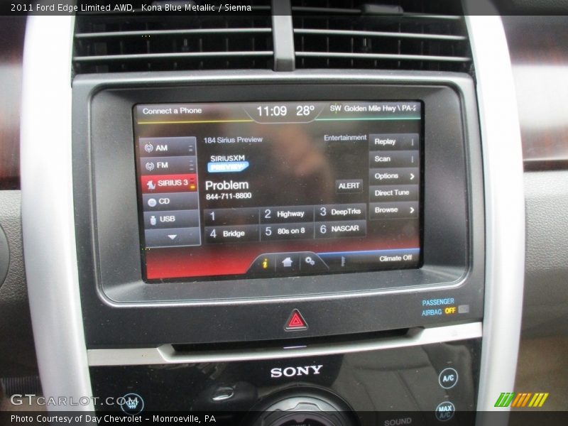 Kona Blue Metallic / Sienna 2011 Ford Edge Limited AWD