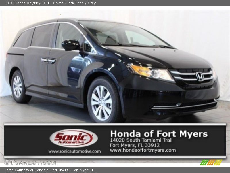 Crystal Black Pearl / Gray 2016 Honda Odyssey EX-L