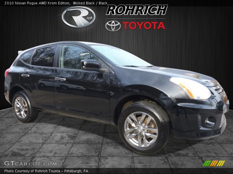 Wicked Black / Black 2010 Nissan Rogue AWD Krom Edition