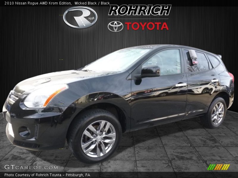 Wicked Black / Black 2010 Nissan Rogue AWD Krom Edition