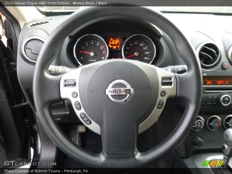 Wicked Black / Black 2010 Nissan Rogue AWD Krom Edition