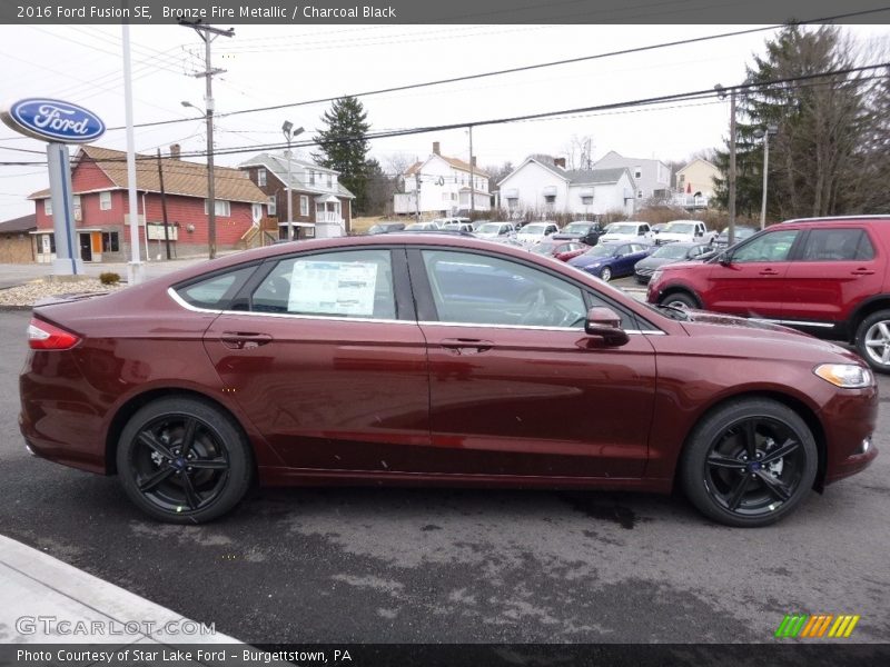 Bronze Fire Metallic / Charcoal Black 2016 Ford Fusion SE