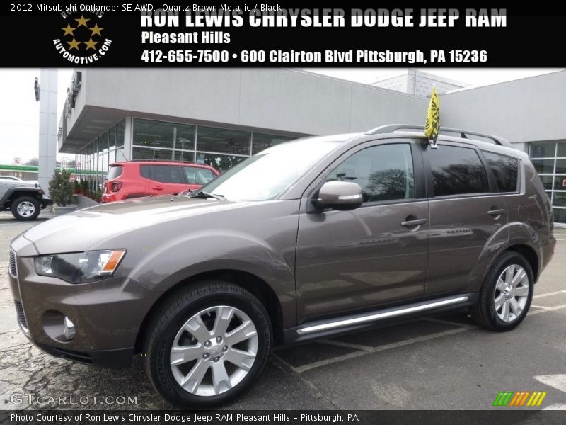 Quartz Brown Metallic / Black 2012 Mitsubishi Outlander SE AWD