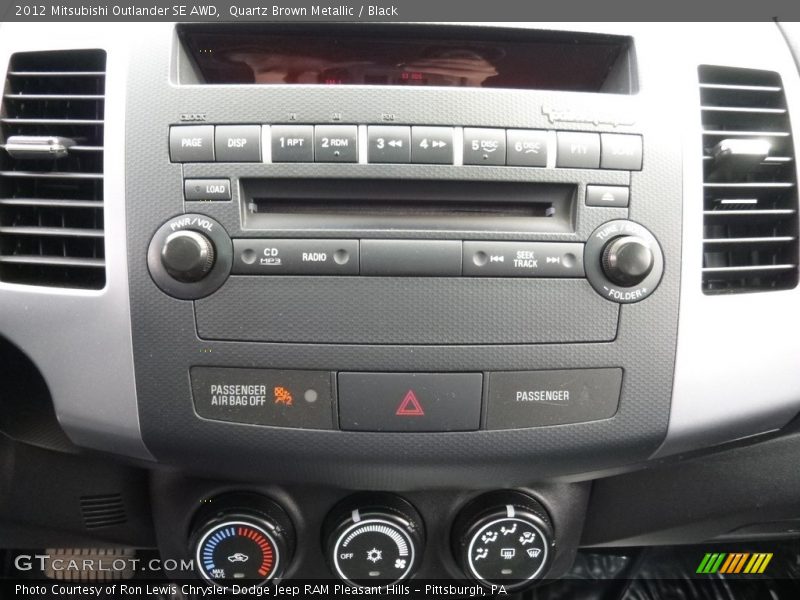 Quartz Brown Metallic / Black 2012 Mitsubishi Outlander SE AWD