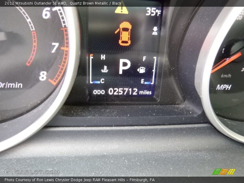 Quartz Brown Metallic / Black 2012 Mitsubishi Outlander SE AWD