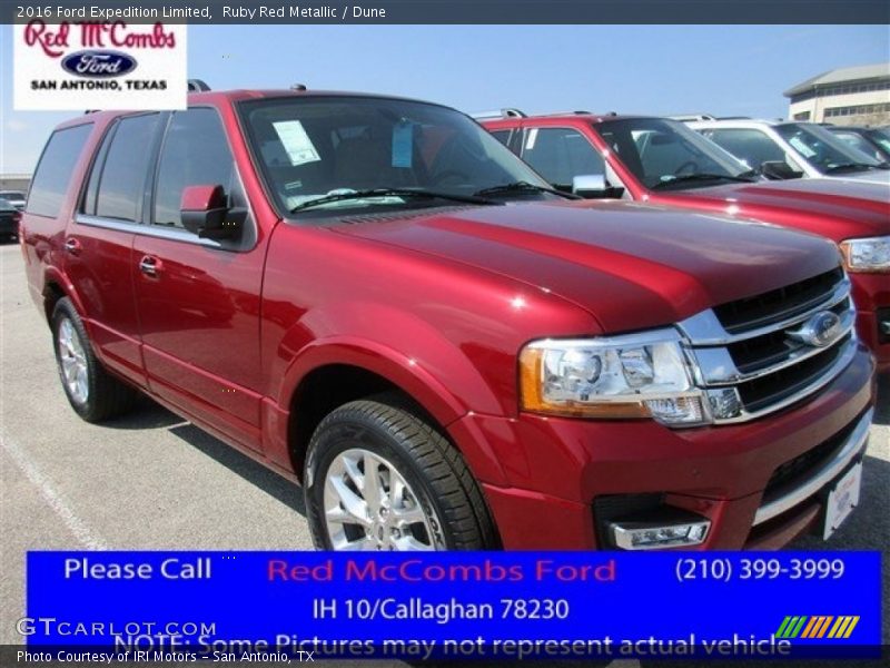 Ruby Red Metallic / Dune 2016 Ford Expedition Limited