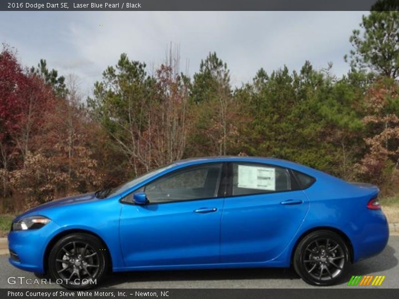 Laser Blue Pearl / Black 2016 Dodge Dart SE